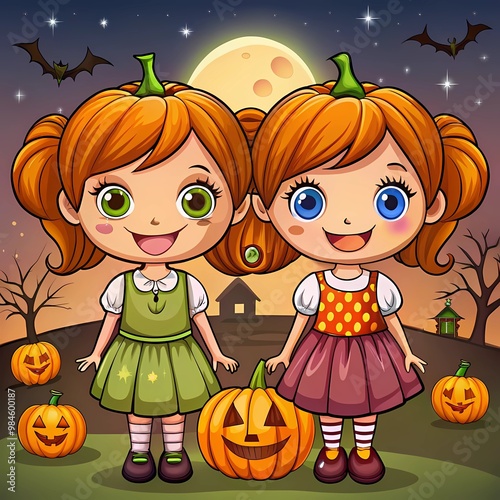 Digital art of Halloween celebration 