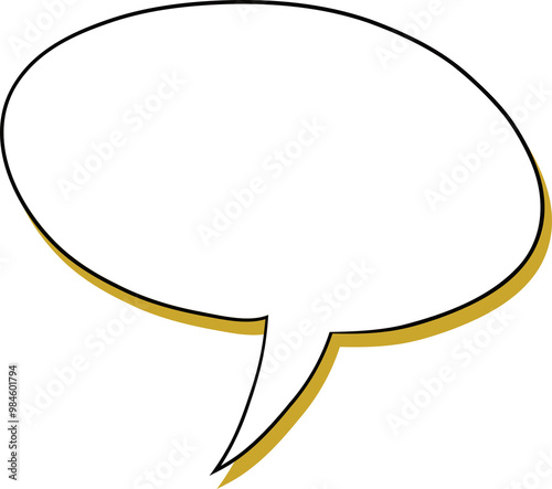 White speech bubble with transparent background
