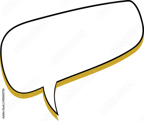 White speech bubble with transparent background