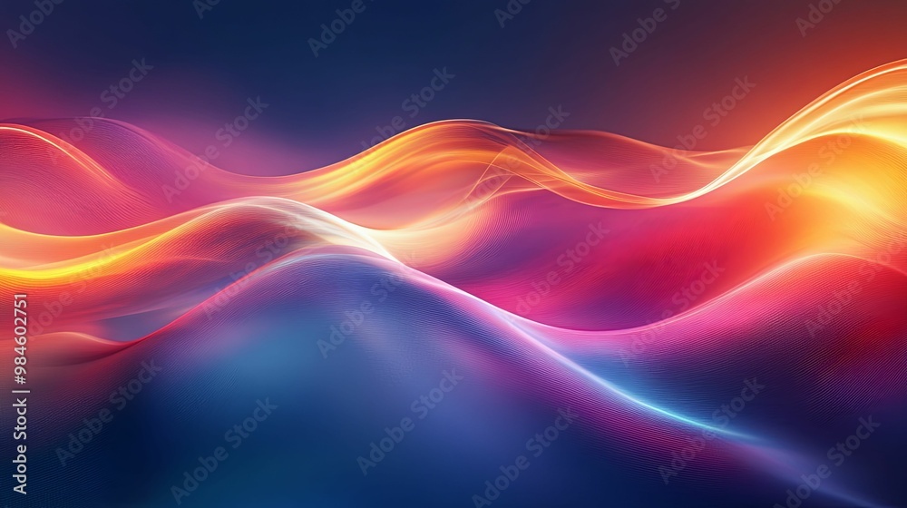 Abstract Digital Waves with Glowing Light Abstract Digital Waves with Glowing Light