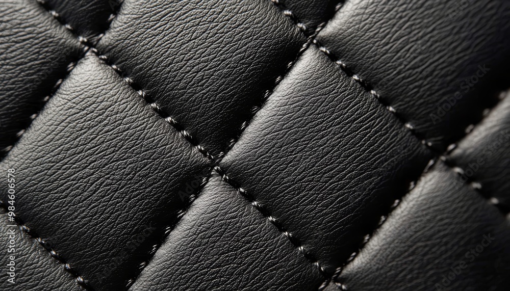 Fototapeta premium A soft, cushioned leather surface with deep quilted stitching, representing comfort and luxury.