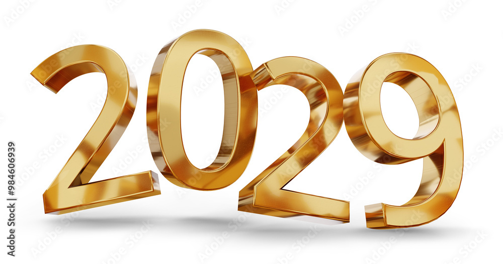 year 2029 golden symbol, 3d-illustration year 2029 golden symbol, 3d-illustration