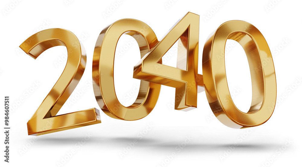 year 2040 golden symbol, 3d-illustration year 2040 golden symbol, 3d-illustration