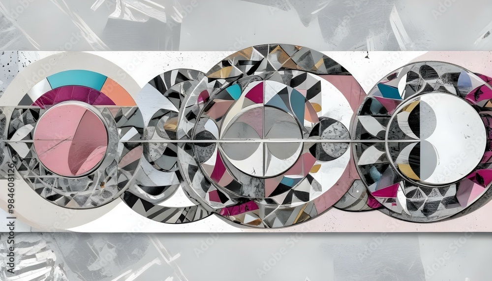 A surreal abstract composition with overlapping A surreal abstract composition with overlapping