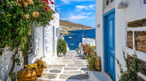 Nature and architecture on Kithnos island photo