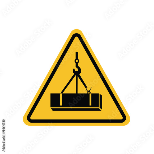 Yellow triangle signboard fall over warning. Suitable for posters and web icons