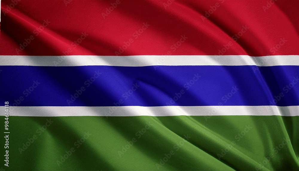 Fototapeta premium ガンビアの国旗(waving national flag of Gambia.) 
