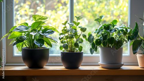 Simple potted plants on a windowsill.