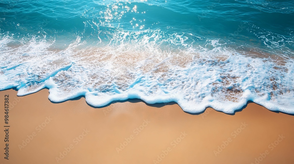 Foamy Ocean Waves Crashing on Sandy Beach Foamy Ocean Waves Crashing on Sandy Beach