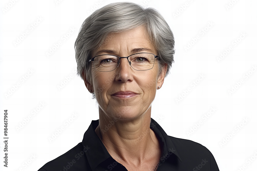 Elegant Professional Portrait of a Mature Germanic Woman Wearing Casual Natural Clothes with a Confident Smile in a Studio Setting for Business and Professional Use Elegant Professional Portrait of a Mature Germanic Woman Wearing Casual Natural Clothes with a Confident Smile in a Studio Setting for Business and Professional Use