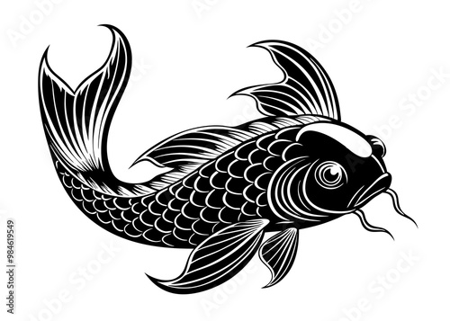 Koi Fish silhouette vector illustration