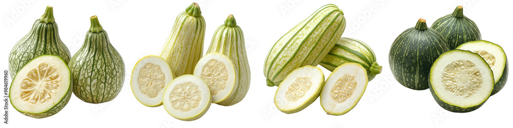 Vegetable marrow - Mild and tender great for stuffing Isolated on Clear White Background Highly Detailed Vegetable marrow - Mild and tender great for stuffing Isolated on Clear White Background Highly Detailed