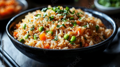 Vegetarian fried rice can be customized with tofu, tempeh, or edamame for added protein