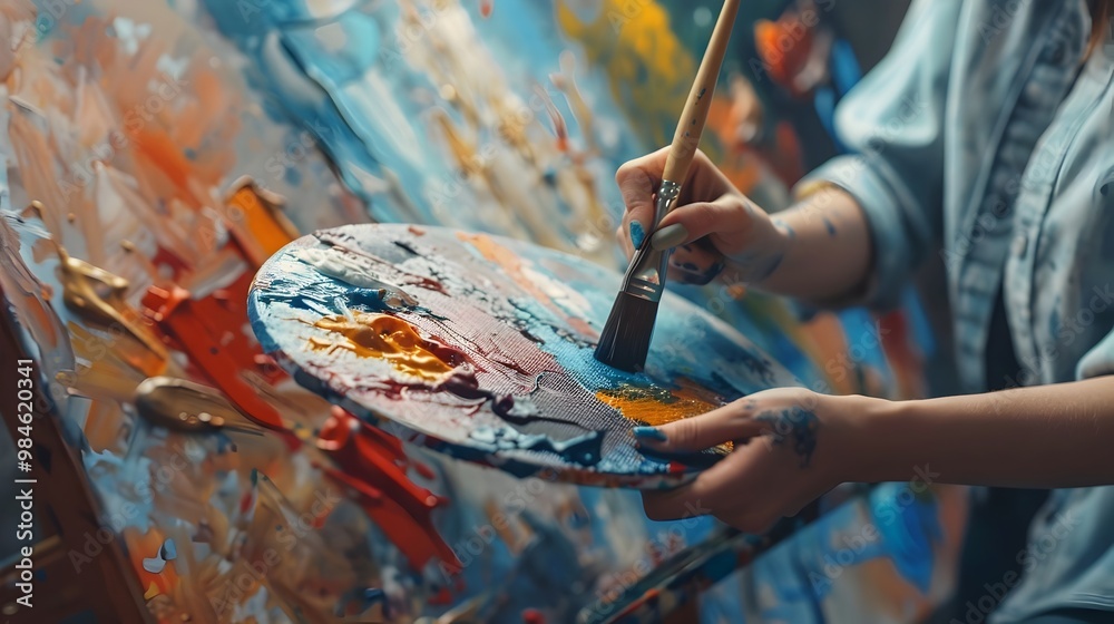 Fototapeta premium Painter s Palette Filled with Curiosity and