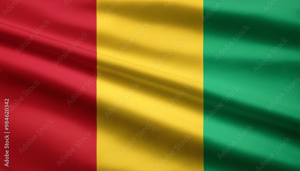 Obraz premium ギニアの国旗(waving national flag of Guinea.) 