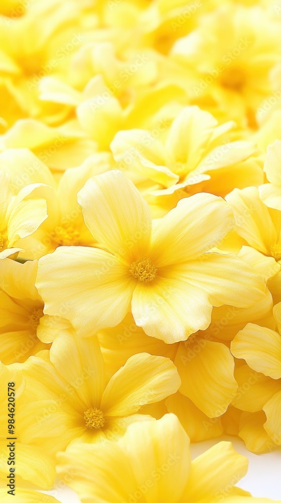Obraz premium Vibrant yellow flowers create a warm and cheerful atmosphere, perfect for nature-themed designs and springtime inspiration.