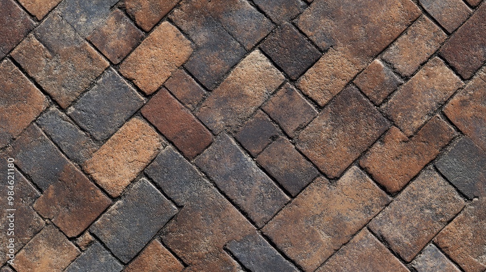 Brown sidewalk paver pattern