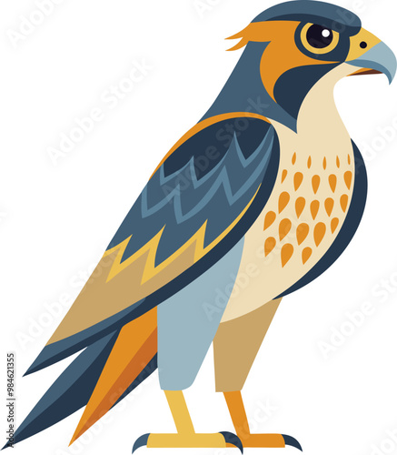 falcon cartoon isolated vector illustration. 