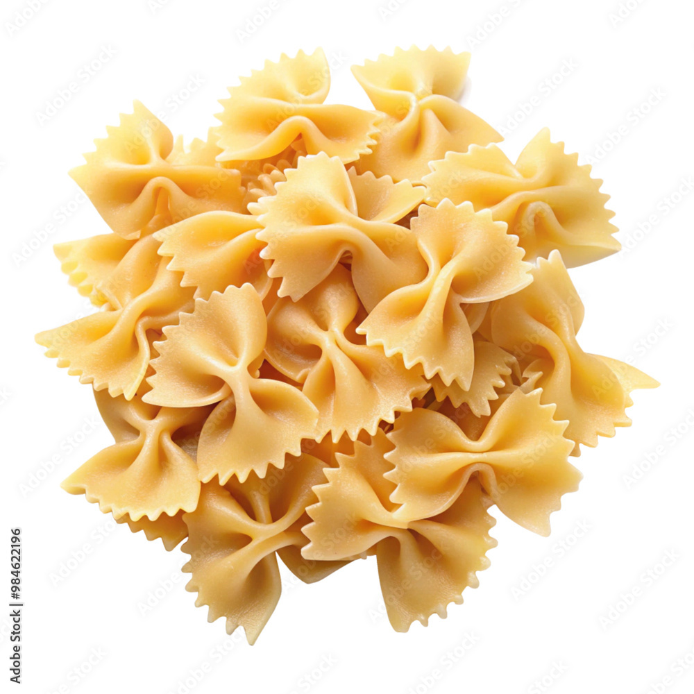 Farfalle ribbon noodles isolated on white or transparent background Farfalle ribbon noodles isolated on white or transparent background