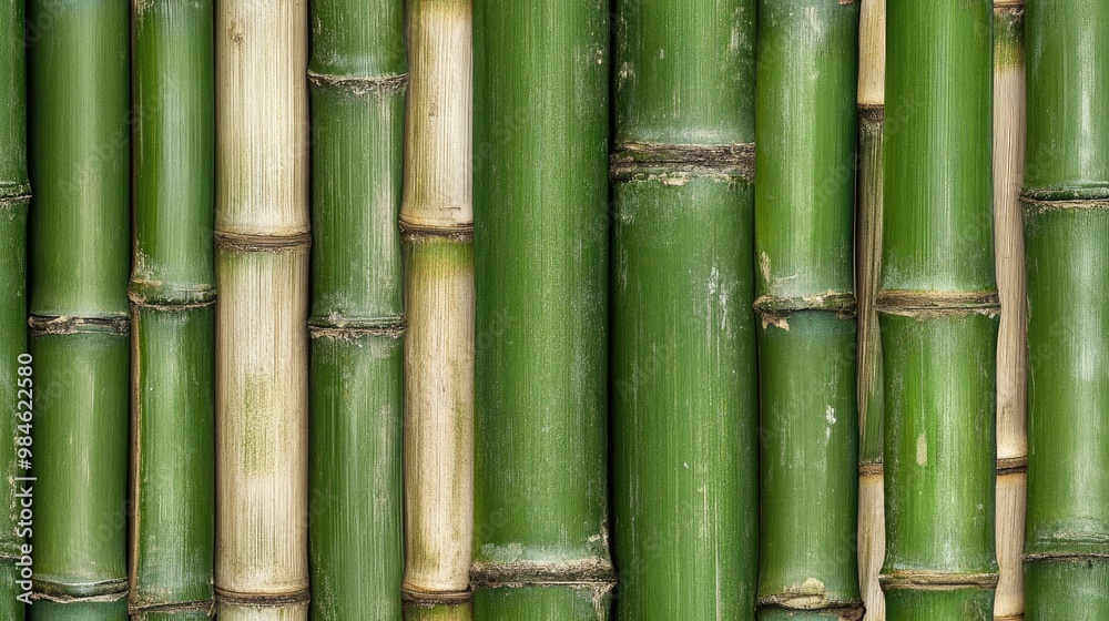 Close up of a bamboo fence pattern background Close up of a bamboo fence pattern background
