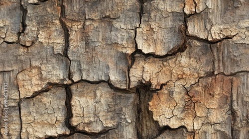 Seamless wood background featuring tree bark texture Detailed texture of tree bark with visible cracking patterns photo