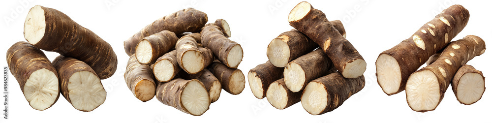 Cassava/Yucca - Starchy root Isolated on Clear White Background Highly Detailed Cassava/Yucca - Starchy root Isolated on Clear White Background Highly Detailed