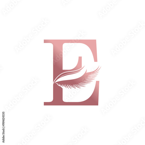 Eyelash logo design icon with letter concept A-Z