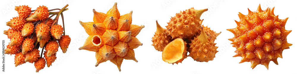 Annatto - Mildly peppery imparts a vibrant yellow-orange color Isolated on Clear White Background Highly Detailed Annatto - Mildly peppery imparts a vibrant yellow-orange color Isolated on Clear White Background Highly Detailed
