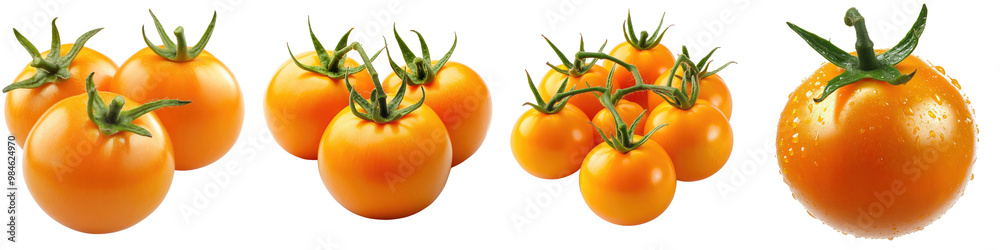 a staple in many dishes Orange Tomatoes - Sweet and slightly tangy Isolated on Clear White Background Highly Detailed a staple in many dishes Orange Tomatoes - Sweet and slightly tangy Isolated on Clear White Background Highly Detailed