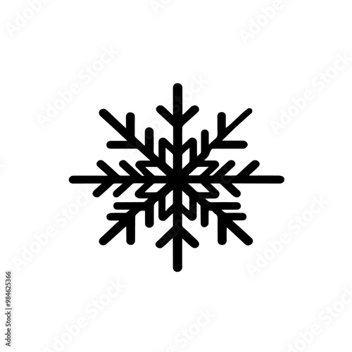 Snowflake Icon - Minimalist Winter Vector Design