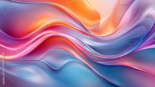 Abstract Background with Wavy Lines in Vibrant Colors