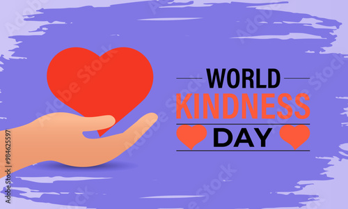 World Kindness Day Vector Illustration on November 13. Hand with Earth and Love for Charitable Assistance Banner, poster and background design template. eps 10.