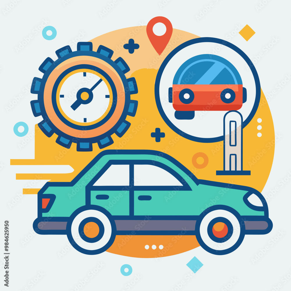 Naklejka premium illustration of a car