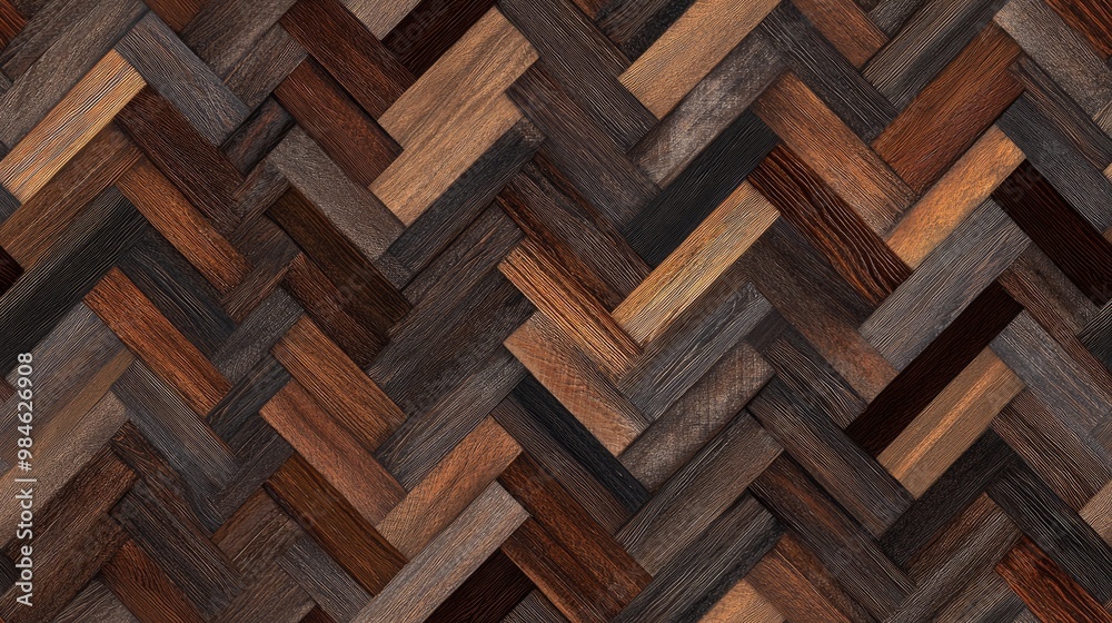 Seamless high resolution dark brown wood chevron herringbone parquet pattern Seamless high resolution dark brown wood chevron herringbone parquet pattern