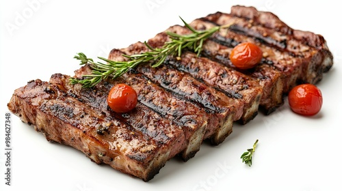 Grilled Ribs with Rosemary and Cherry Tomatoes