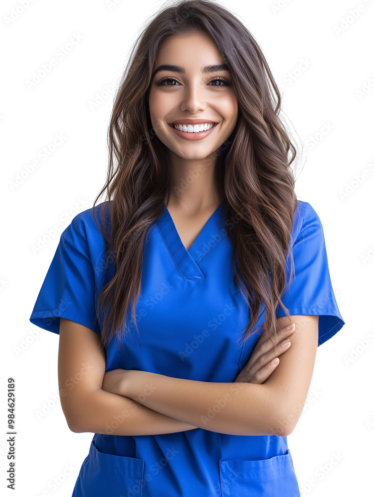 Confident female dentist in professional nurse in medical uniform outfit Confident female dentist in professional nurse in medical uniform outfit