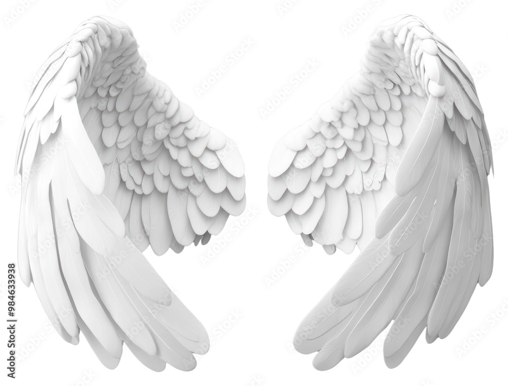 Obraz premium PNG Elegant white angel wings decor
