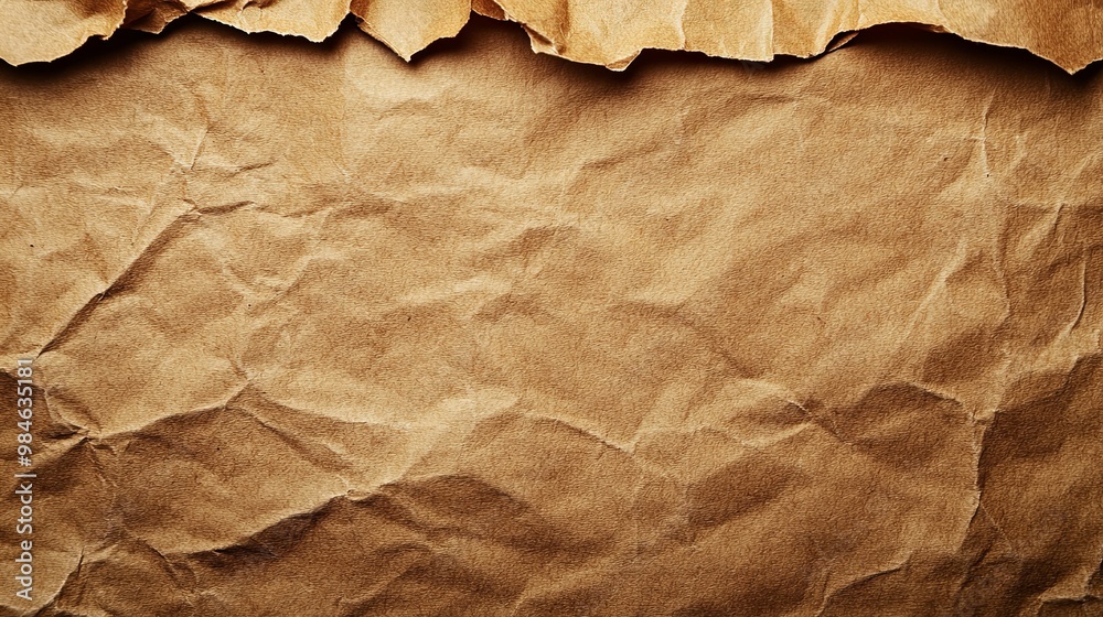 A Close-Up of a Wrinkled, Brown Paper Texture A Close-Up of a Wrinkled, Brown Paper Texture