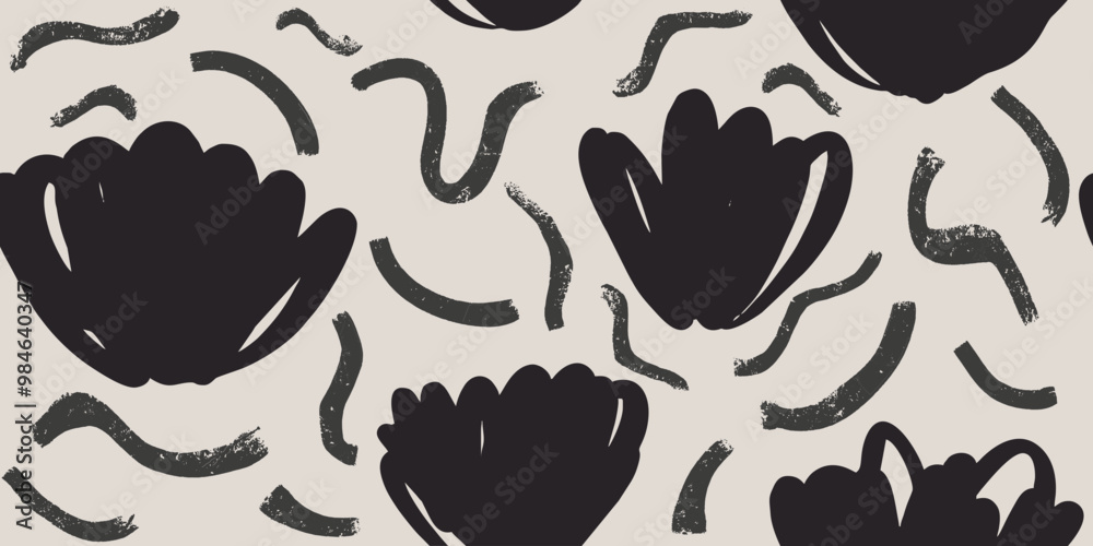 Hand drawn simple abstract flowers print. Trendy collage pattern. Fashionable template for design.
Hand drawn simple abstract flowers print. Trendy collage pattern. Fashionable template for design.