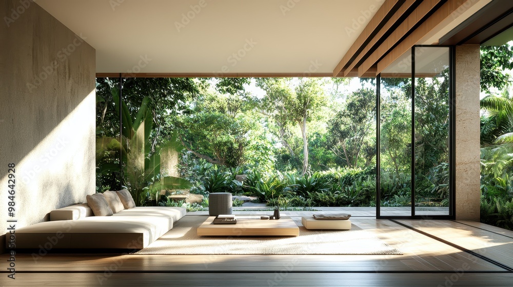 Tranquil Oasis: Modern Patio Design with Lush Greenery Tranquil Oasis: Modern Patio Design with Lush Greenery