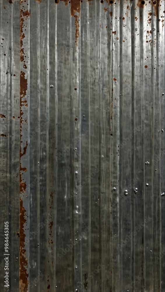 Weathered galvanized metal surface, ideal for industrial settings. Weathered galvanized metal surface, ideal for industrial settings.