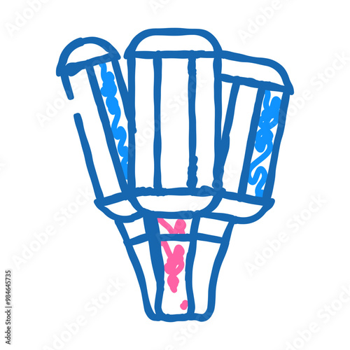 double-triple curling irons doodle icon sketch vector. double-triple curling irons sign. isolated symbol illustration