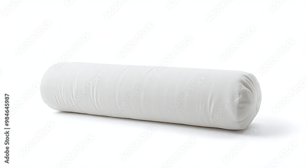 Minimalist white bolster pillow, clean and smooth design, isolated on white, perfect for modern or contemporary home decor styles. Minimalist white bolster pillow, clean and smooth design, isolated on white, perfect for modern or contemporary home decor styles.