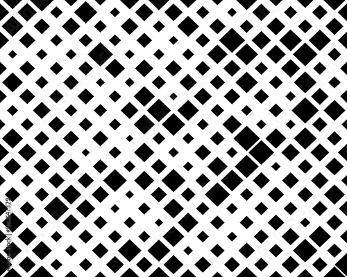 Black mosaic of random sizes square, seamless pattern background, fashion design