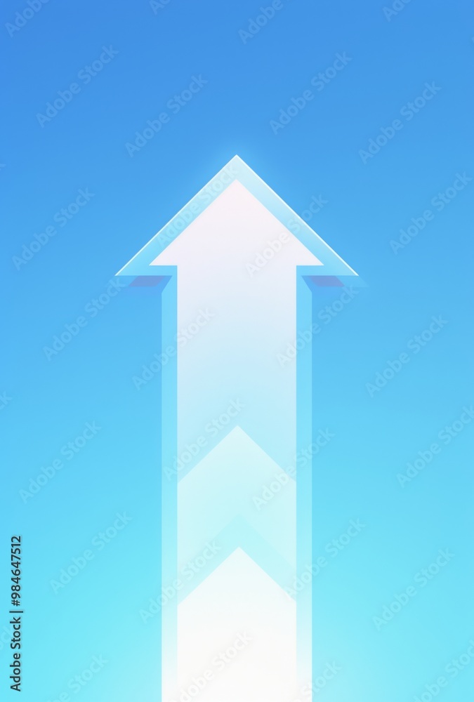 Light Blue Background with a Large White Arrow Pointing Downward in the Center. Smooth Gradient Enhancing the Design. Light Blue Background with a Large White Arrow Pointing Downward in the Center. Smooth Gradient Enhancing the Design.