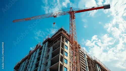 Construction Crane and Building Under Development