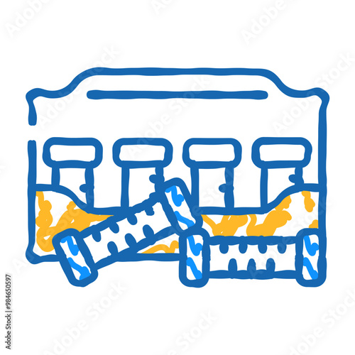 thermo curlers doodle icon sketch vector. thermo curlers sign. isolated symbol illustration