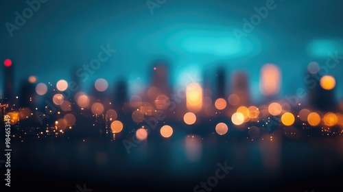 Dynamic city lights create a lively, blurred backdrop indicating economic vitality #984653149