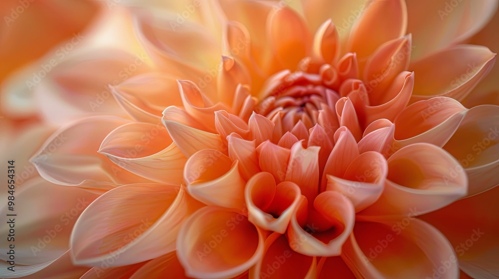 Close-up of Delicate Peach-Colored Dahlia Petals Close-up of Delicate Peach-Colored Dahlia Petals