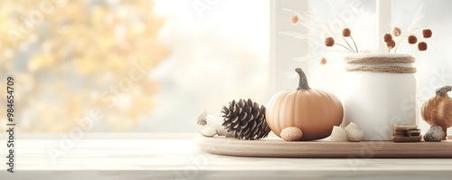 Wallpaper Mural Elegant Thanksgiving Scene with Rustic Accents - Cozy Holiday Backdrop Filled with Warm Colors and Natural Elements for Festive Celebrations Torontodigital.ca